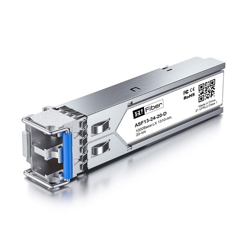 HYFIBER H!Fiber 1.25G Single Mode SFP LC Module, 1000Base-LX/LH Fiber Transceiver for Cisco GLC-LH-SMD, Meraki, Ubiquit UniFi, TP-Link, Fortinet, Intel, Netgear, Mikrotik and More (SMF,1310nm,20km,DDM) 2 Pack - Image 2